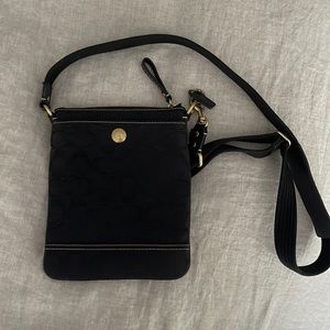 Coach Signature Black Logo Crossbody